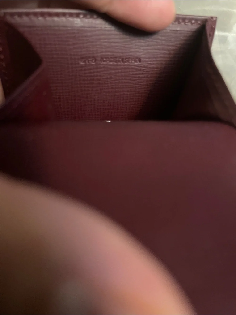 Cartier Burgundy Leather Wallet with Gold Corners